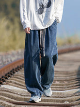 Men Jeans Vintage Jeans Men's Loose plus Size Oversize Pants Straight Wide Leg Pants